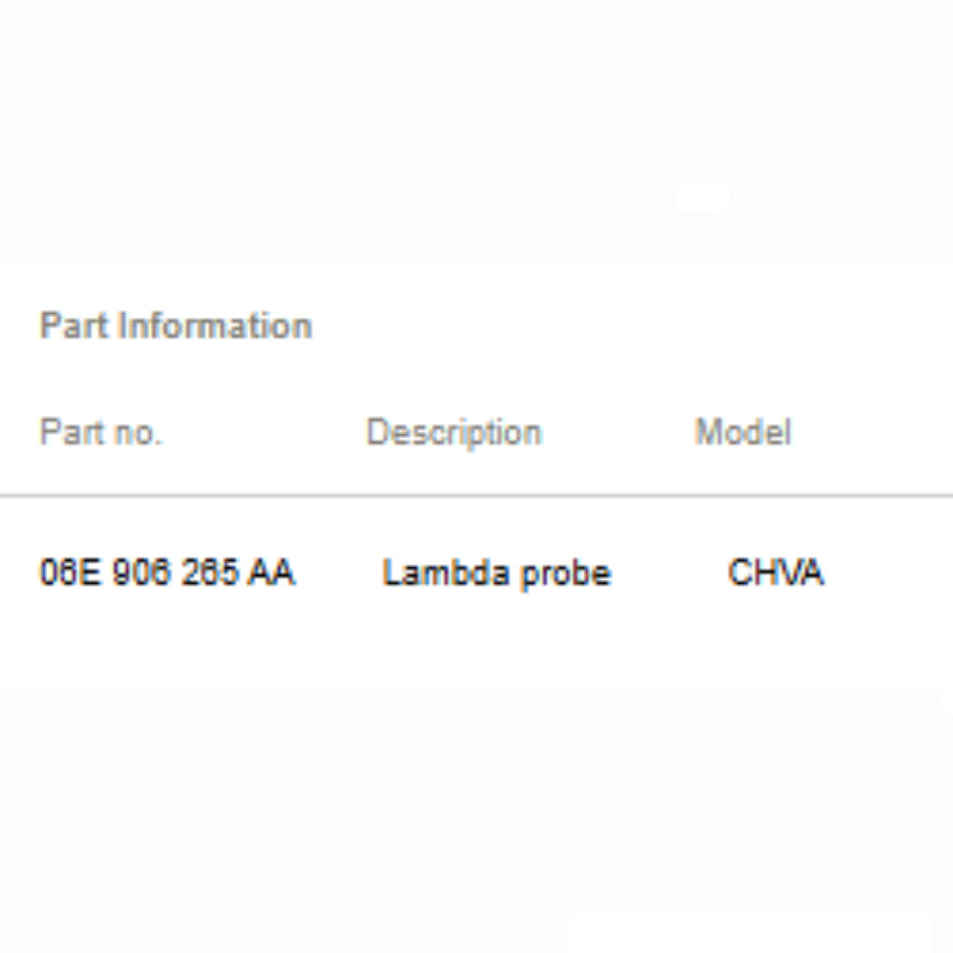 2012–2018 Audi A6/S6/A7/S7/Q5/Q7 3.0L V6 Rear Oxygen Sensor OEM 06E906265AA
