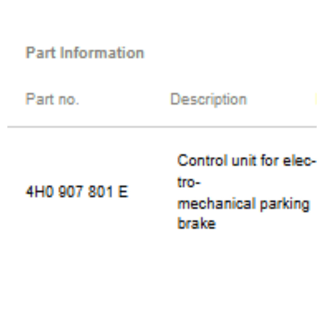 2011–2017Audi A6/S6/S7 Electric Parking Brake Control Module Used OEM 4H0907801E