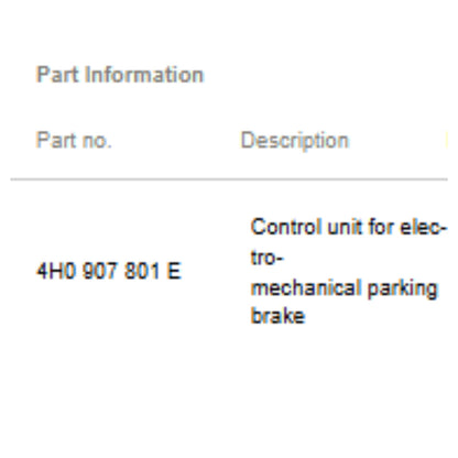 2011–2017Audi A6/S6/S7 Electric Parking Brake Control Module Used OEM 4H0907801E