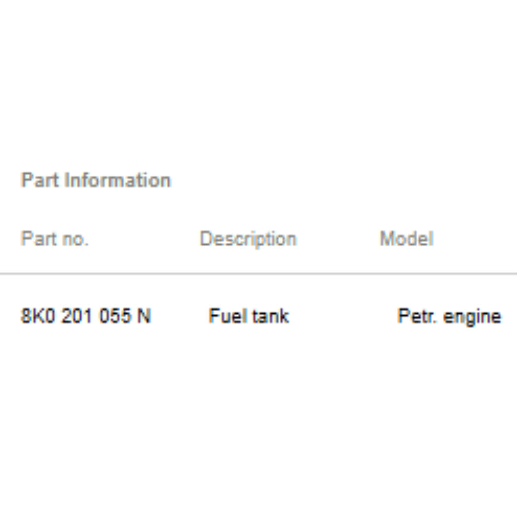 2010-2012 Audi A4 Sedan Fuel Tank Used OEM 8K0201055N