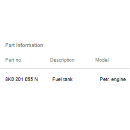 2010-2012 Audi A4 Sedan Fuel Tank Used OEM 8K0201055N