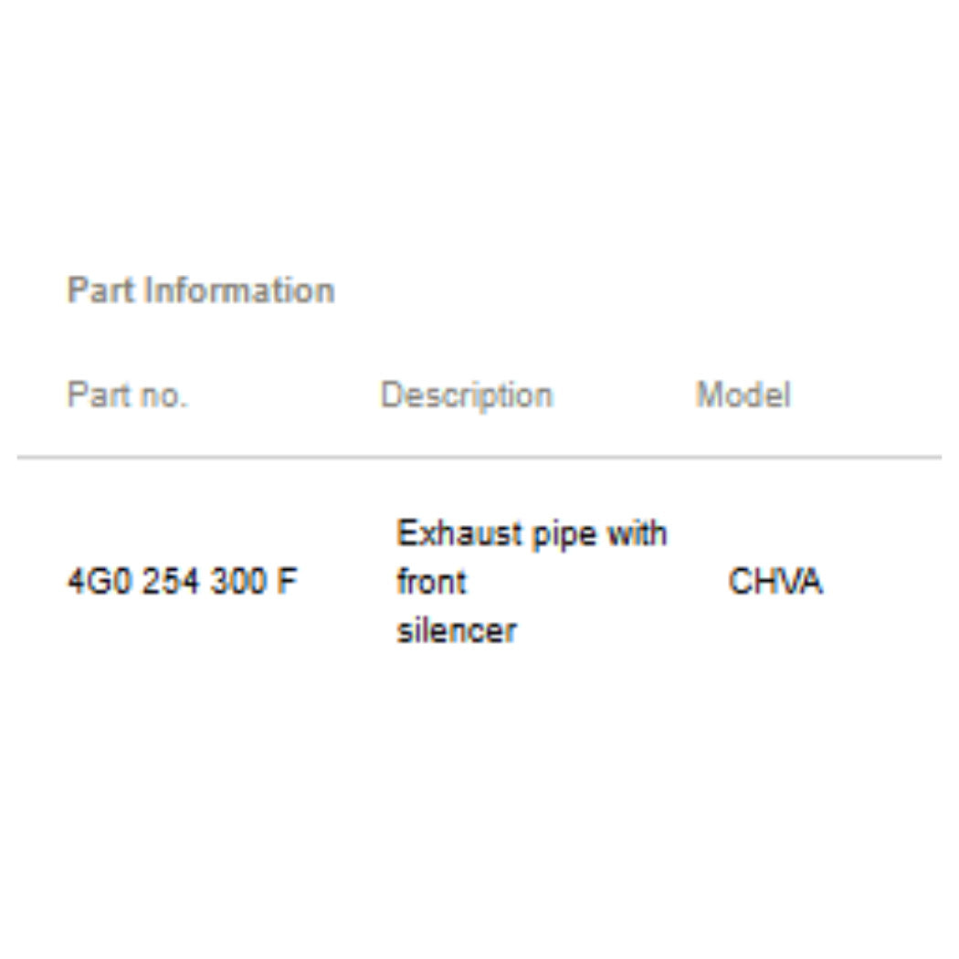 2011–2018 Audi A6 / A7 Left Exhaust Pipe with Front Silencer Used OEM 4G0254300F