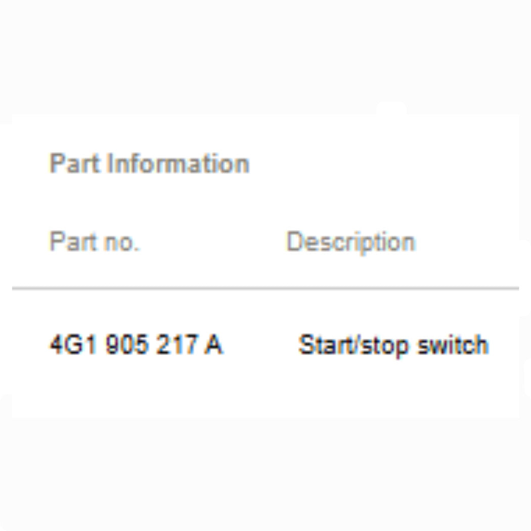 2012–2018 Audi A6 / A7 Ignition / Start-Stop Switch Used OEM 4G1905217A