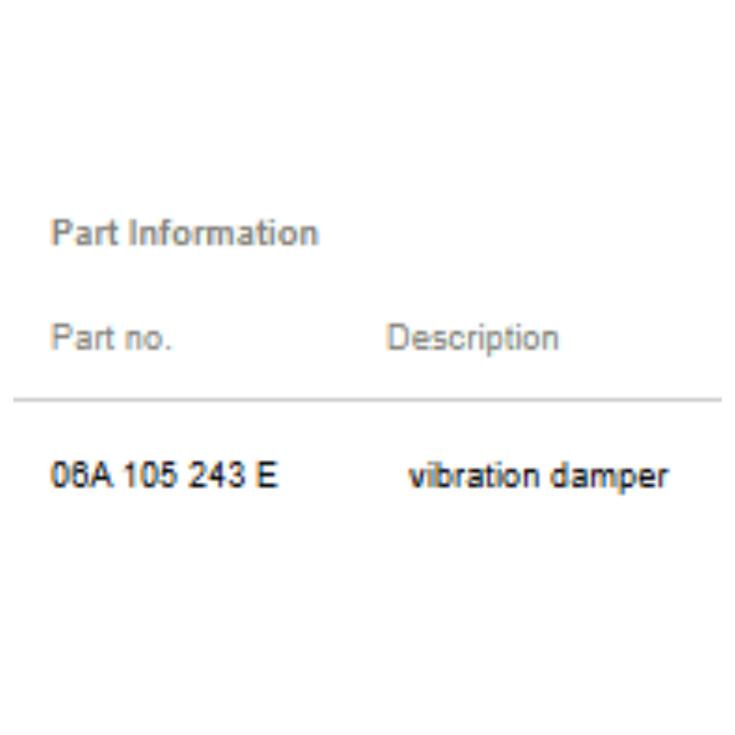 2012 VW Jetta Engine Vibration Damper Used OEM 06A105243E