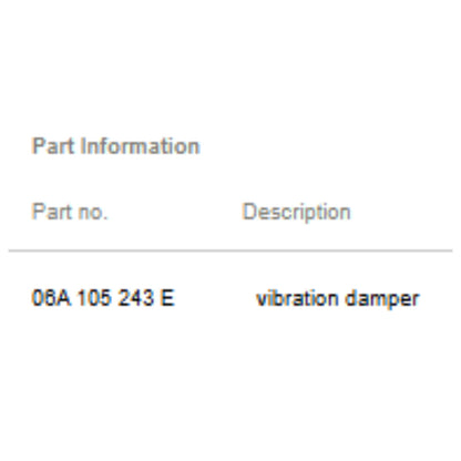 2012 VW Jetta Engine Vibration Damper Used OEM 06A105243E