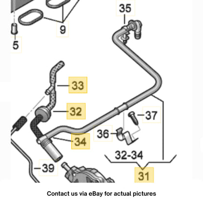 2008–2014 Audi A4/S4/A5/S5/A6/A7/Q5 3.2L V6 Vacuum Pipe w/ Valve OEM 06E133773AR