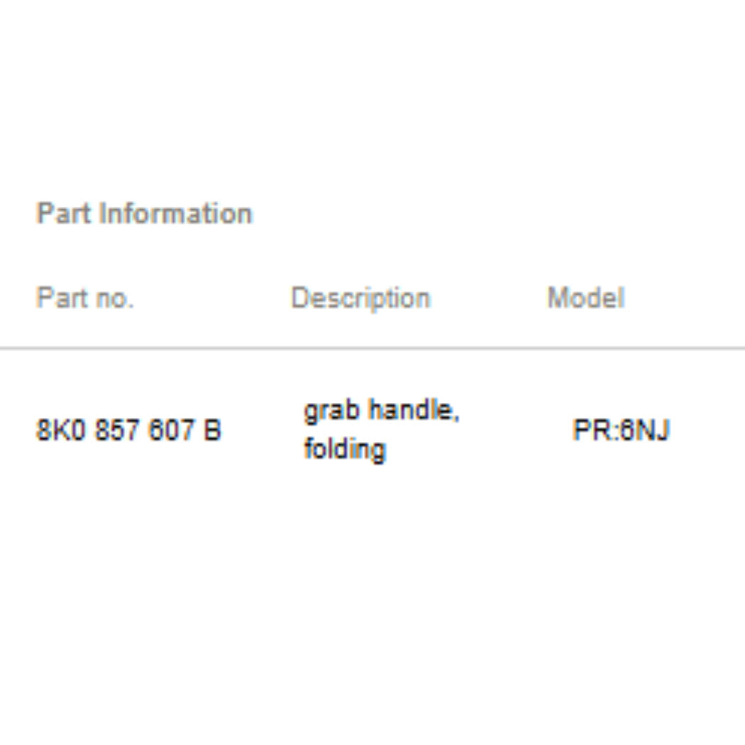 2012–2018 Audi A6 / A7 Roof Grab Handle Used OEM 8K0857607B
