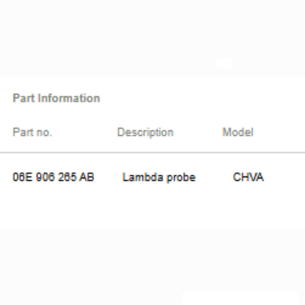2012–2020 Audi A6/S6/A7/S7/Q5/Q7 Post-Cat Oxygen Sensor OEM 06E906265AB
