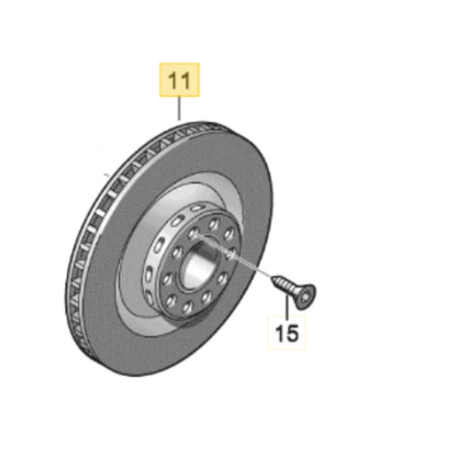 2012-2014 Audi A6 A7 Front Brake Disc Rotor Used OEM 8K0615601B