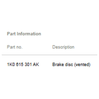 2011–2015 VW Jetta Front Brake Rotor Used OEM 1K0615301AK