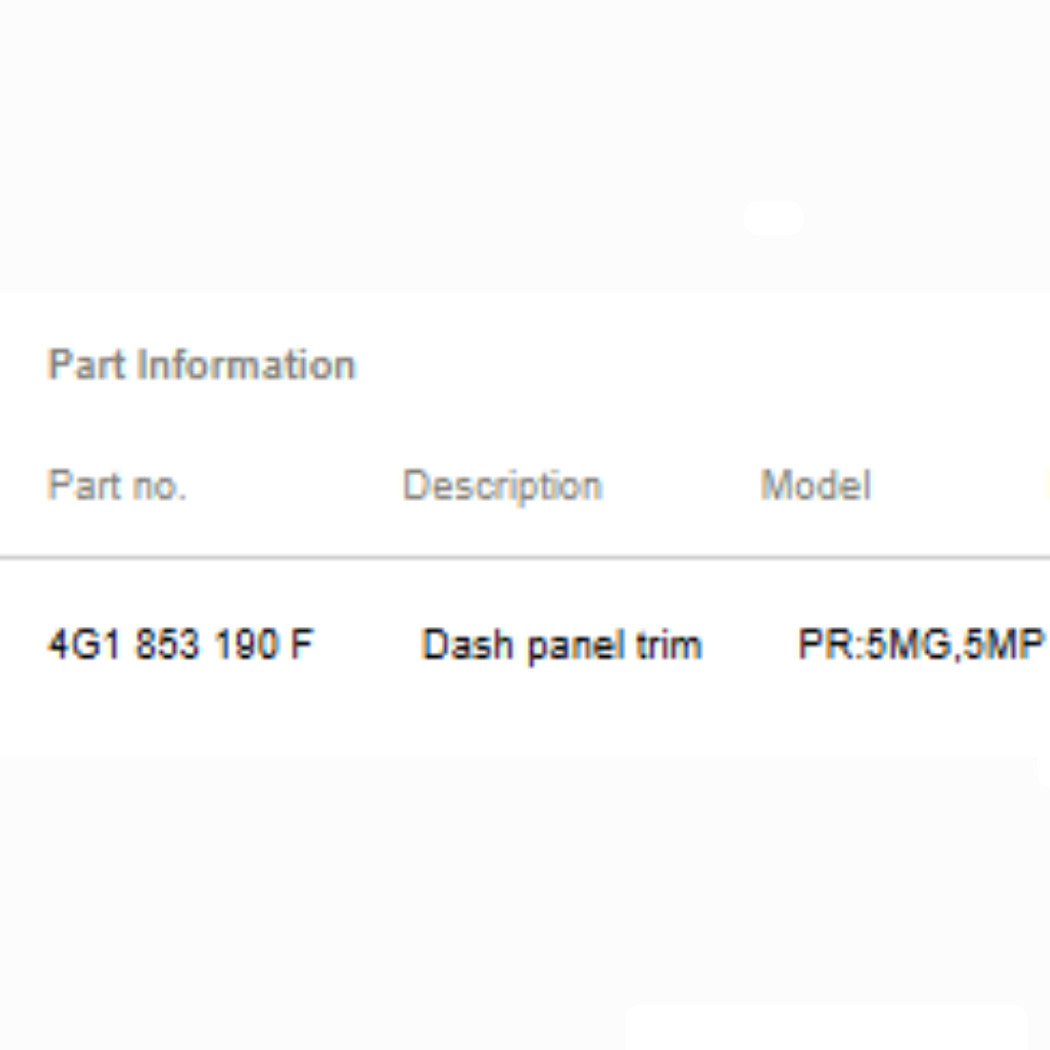 2012–2015 Audi A6 Right Dash Panel Trim Used OEM 4G1853190F