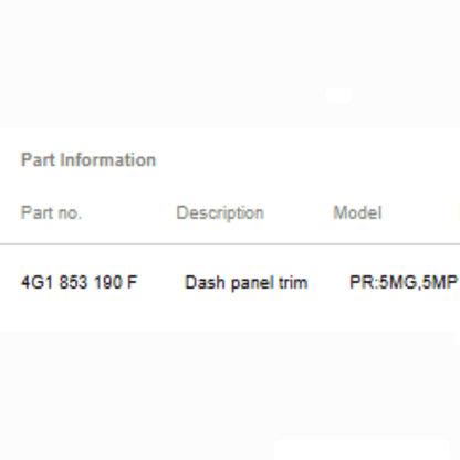 2012–2015 Audi A6 Right Dash Panel Trim Used OEM 4G1853190F