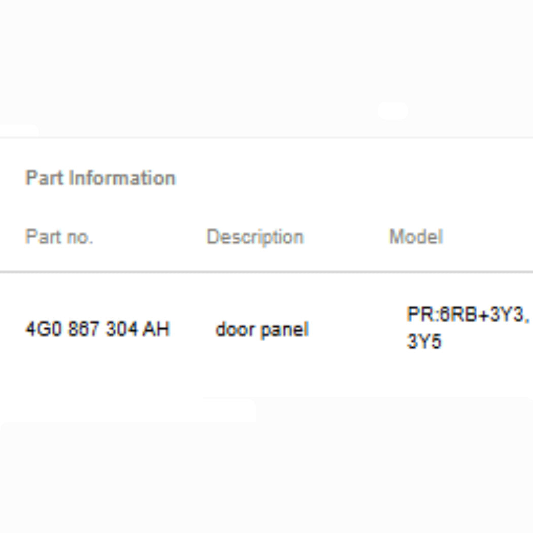 2012–2015 Audi A6 Front Passenger Door Panel Used OEM 4G1867104AD