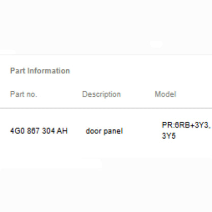 2012–2015 Audi A6 Front Passenger Door Panel Used OEM 4G1867104AD