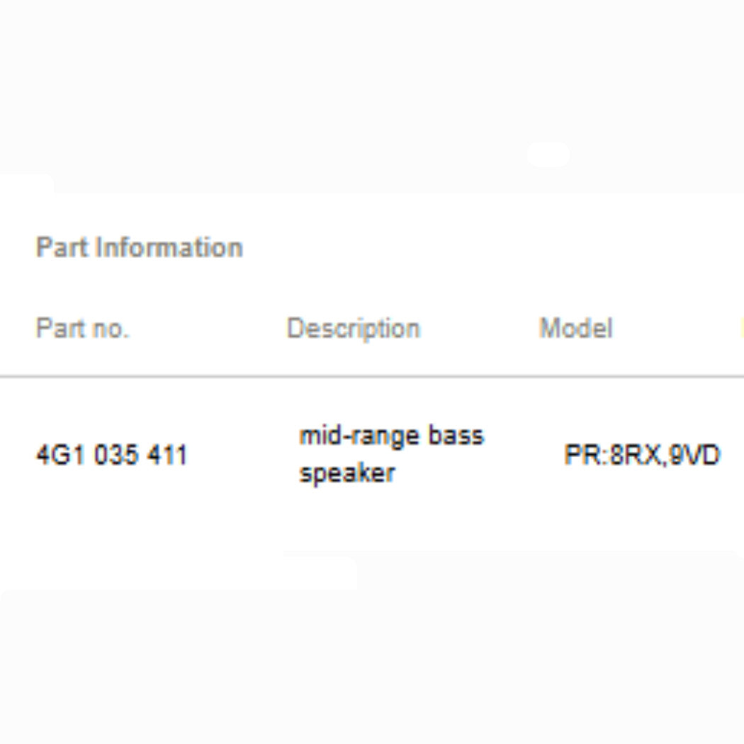 2012–2018 Audi A6 / A7 Rear Door Mid-Range Speaker Used OEM 4G1035411