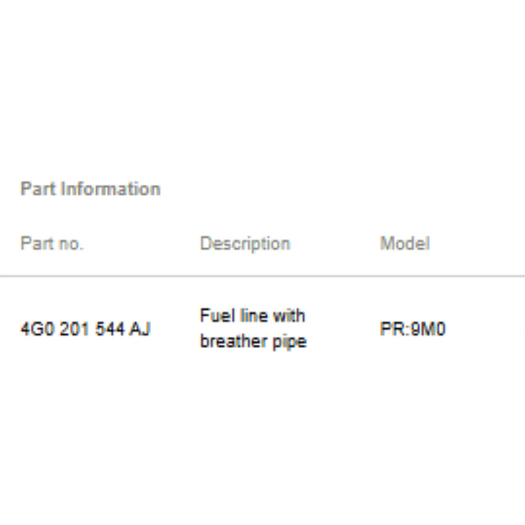2012–2018 Audi A6 Underbody Fuel Line Set Used OEM 4G0201544AJ