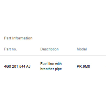 2012–2018 Audi A6 Underbody Fuel Line Set Used OEM 4G0201544AJ