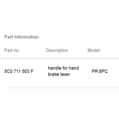 2011–2015 VW Jetta Parking Brake Lever Handle Used OEM 5C0711503F