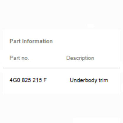 2012–2018 Audi A6 Left Rear Underbody Shield Panel Used OEM 4G0825215F
