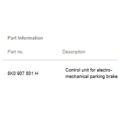 2008-12 Audi A4 Electronic Parking Brake Module Used OEM