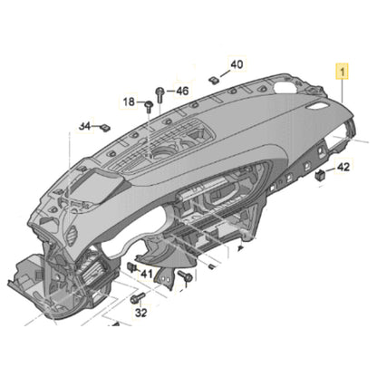 2012-2018 Audi A6 Dashboard Panel OEM 4G1857001