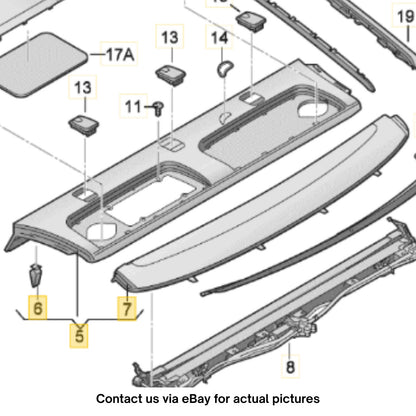 2012–2018 Audi A6 Parcel Shelf Trim Panel Used OEM 4G5863411F