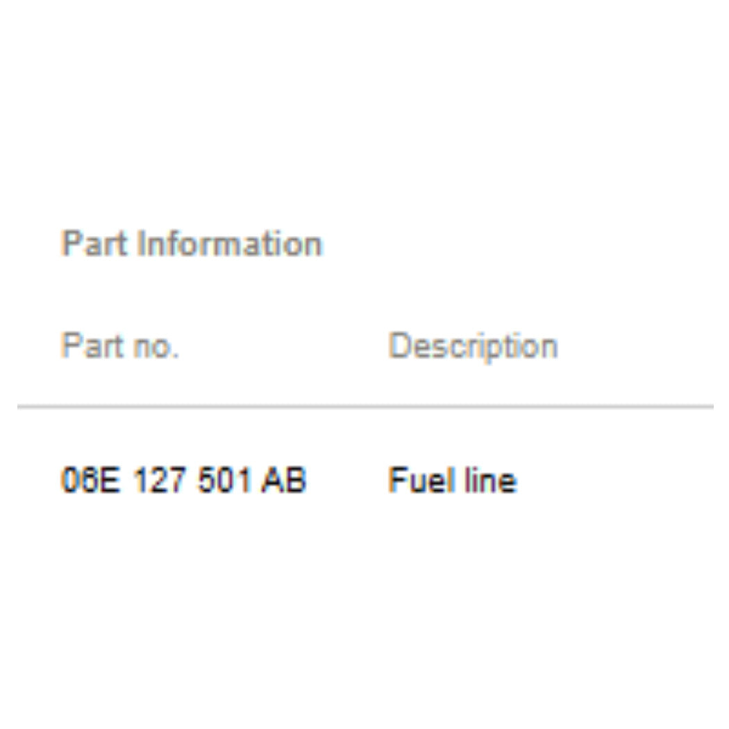 2012–2018 Audi A6 Fuel Line / Pipe Used OEM 06E127501AB
