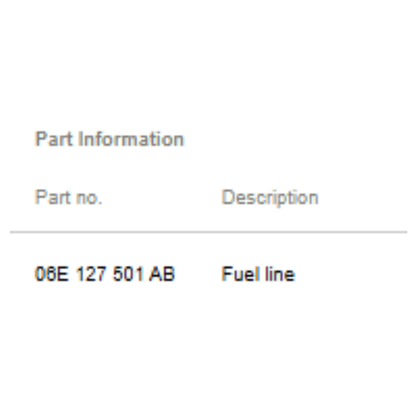 2012–2018 Audi A6 Fuel Line / Pipe Used OEM 06E127501AB