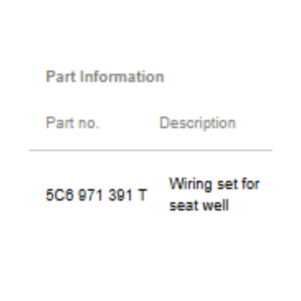 2012–2017 VW Beetle Left Wiring Set USED OEM 5C6971391T