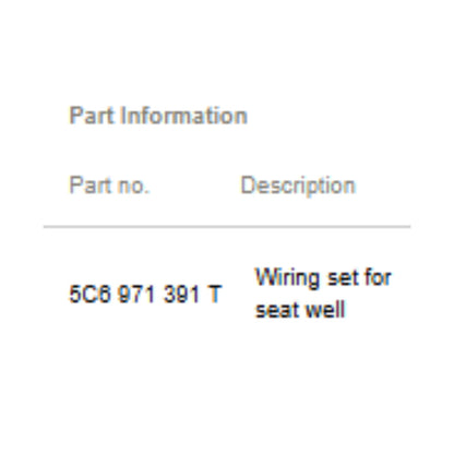 2012–2017 VW Beetle Left Wiring Set USED OEM 5C6971391T