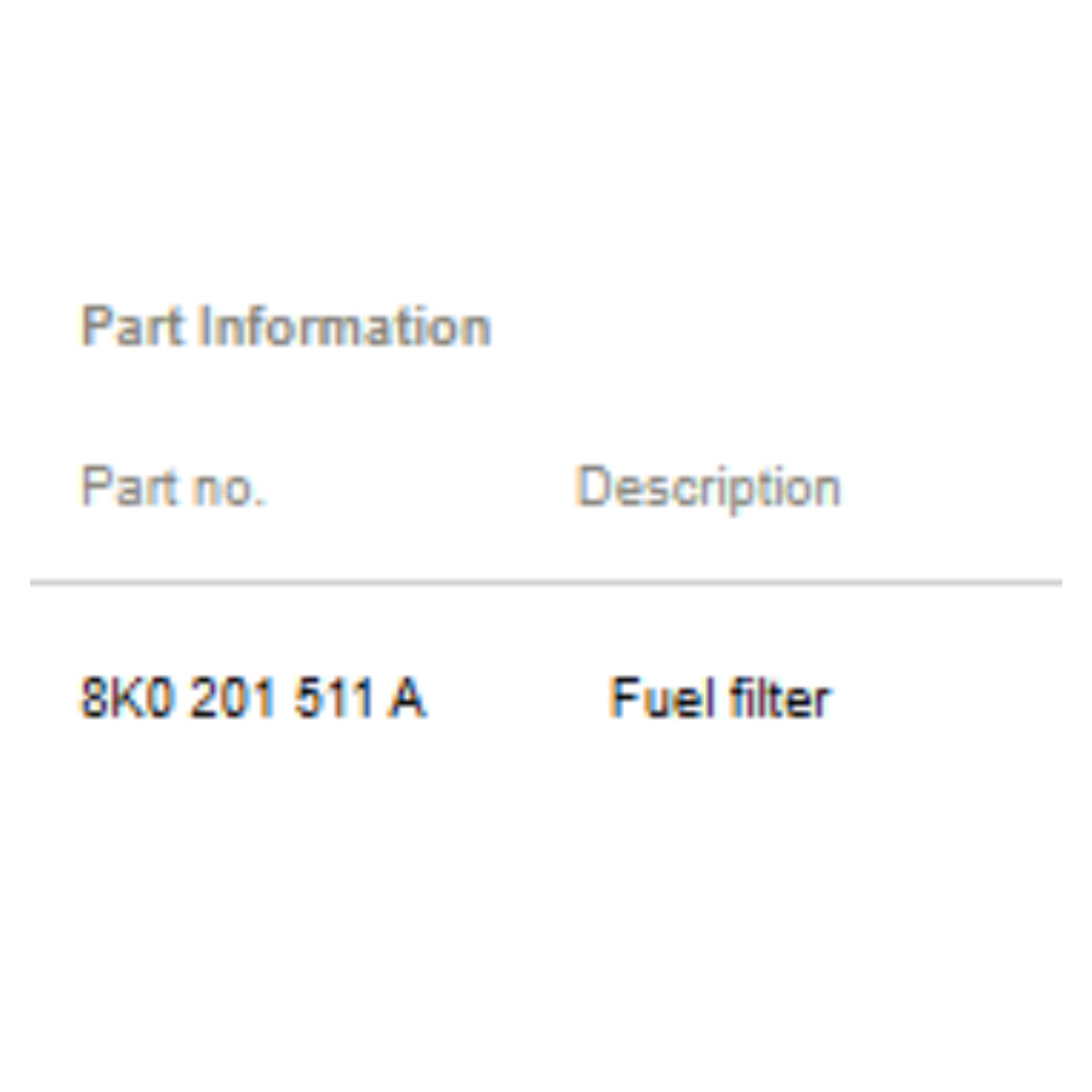2009–2012 Audi A4 Fuel Filter Assembly Used OEM 8K0201511A