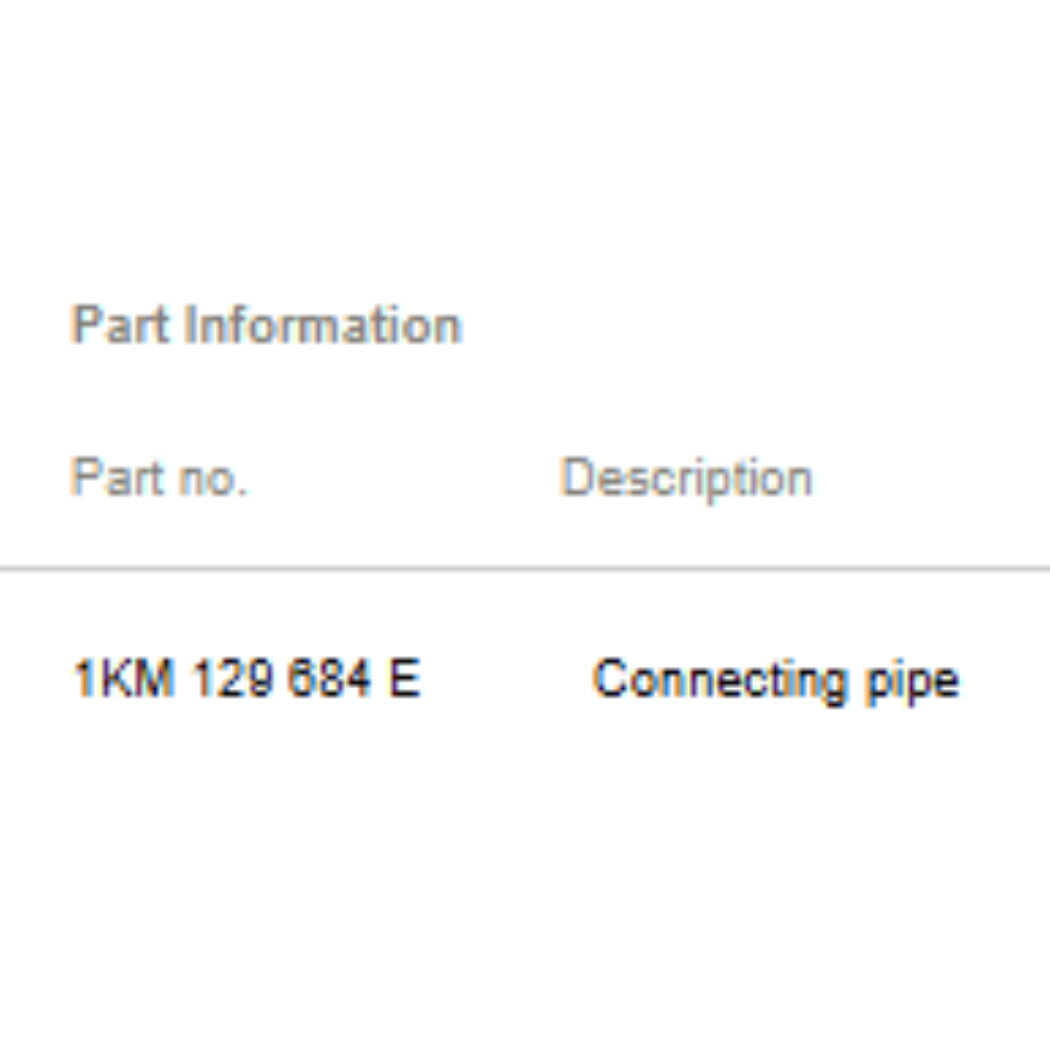 2012 VW Jetta Air Hose Connecting Pipe Used OEM 1KM129684E