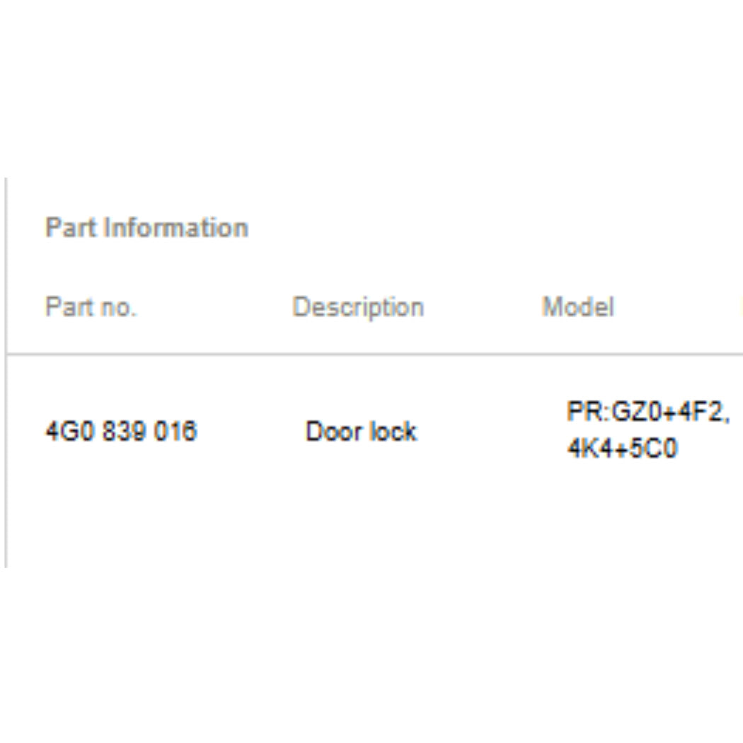 2011–2018 Audi A6 Front Right Door Lock Actuator Used OEM 4G0839016
