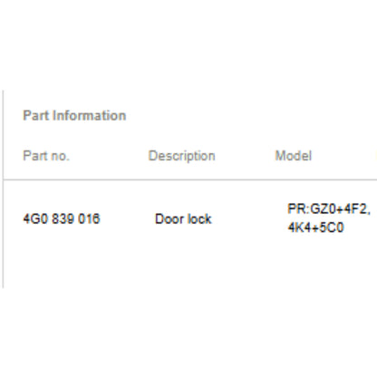 2011–2018 Audi A6 Front Right Door Lock Actuator Used OEM 4G0839016