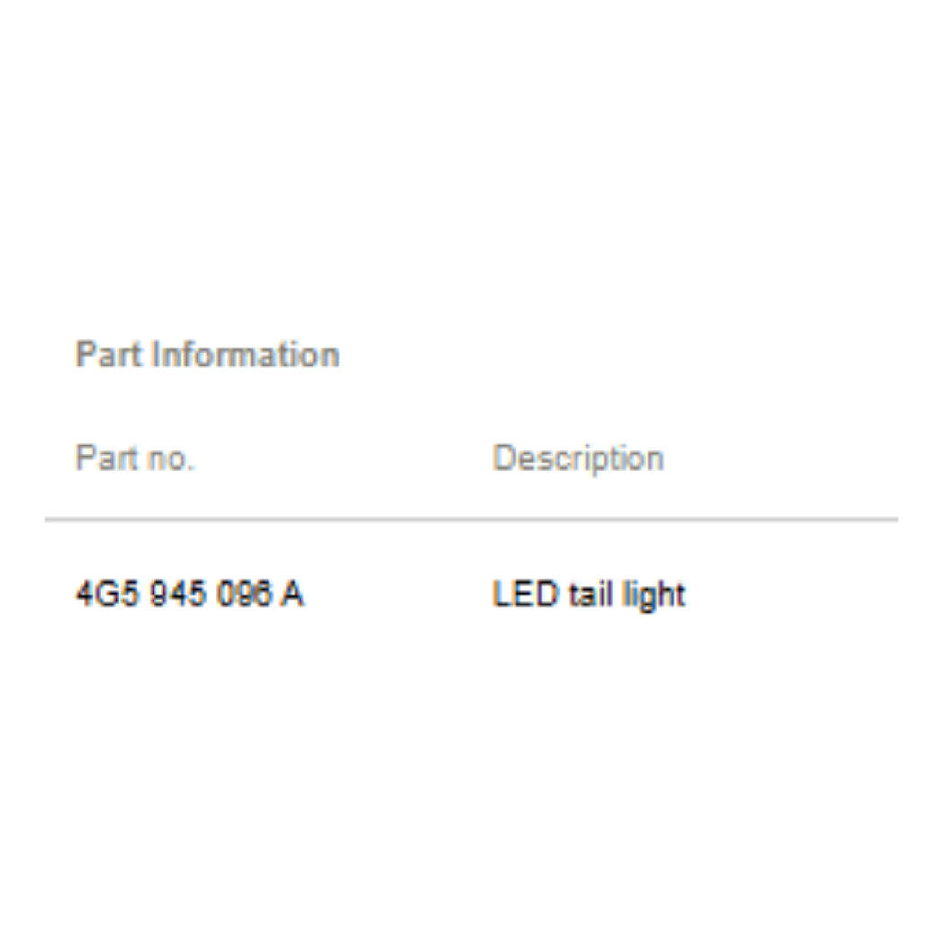 2011-2014 Audi A6 Right LED Tail Light Used OEM 4G5945096A