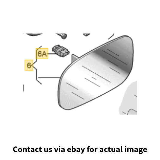 2008–2016 Audi Left Side Mirror Glass Convex with Carrier USED OEM 8K0857535D