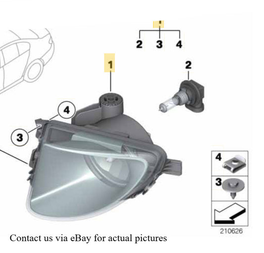 2011–2016 BMW 520i Right Fog Light Plastic Lens USED OEM 63177216886