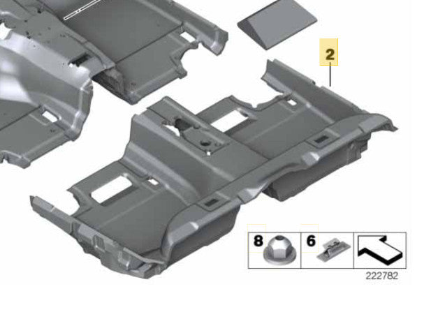 2013 BMW 520i Rear Floor Covering Trim Used OEM 51477224531