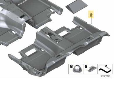 2013 BMW 520i Rear Floor Covering Trim Used OEM 51477224531