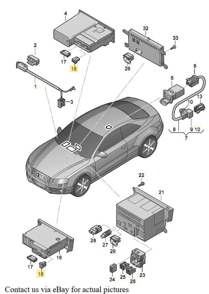 2010-2012 VW AUDI SEAT SKODA FLAT CONNECTOR 2-PIN OEM 4E0973702