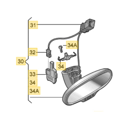2012-2017 Audi A6 A7 A8 Interior Auto-Dimming Mirror OEM 8R0857511B
