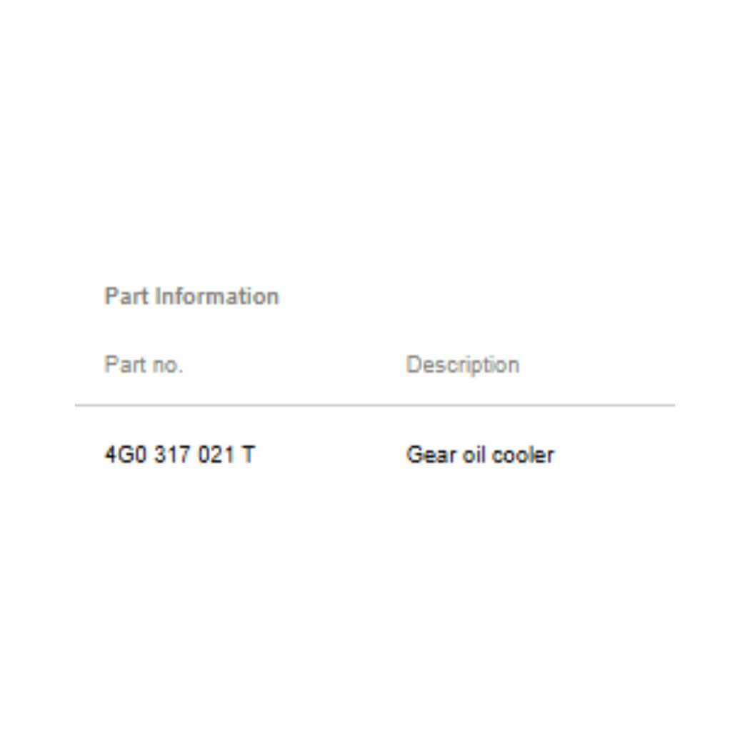 2012-2017 Audi S6 A6 A7  Transmission Oil Cooler OEM 4G0317021T