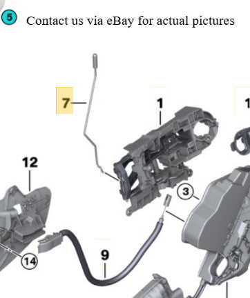 2013 BMW 520i rear Left Door Lock Latch Actuator Link Rod USED OEM 51227175717