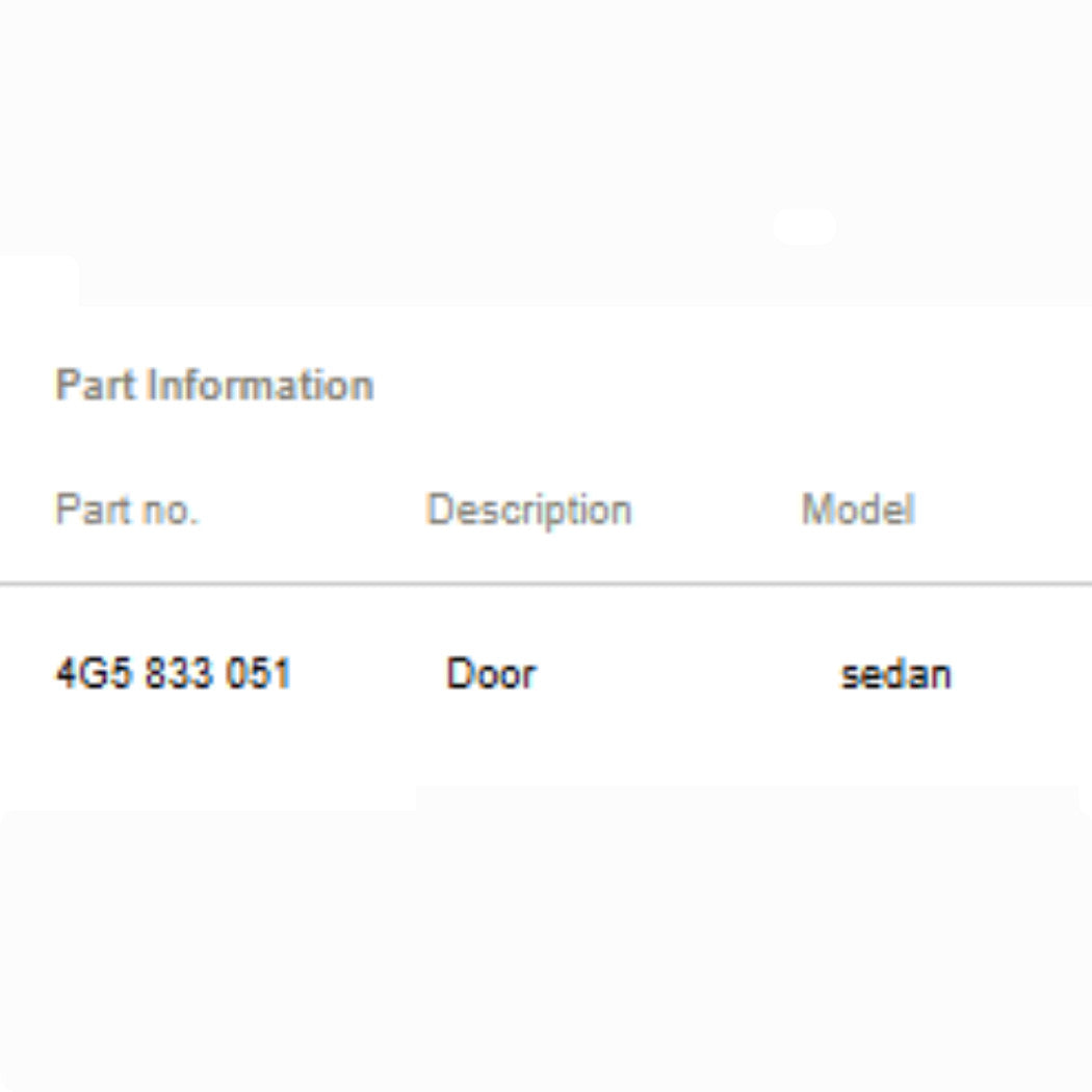 2012–2018 Audi A6 / S6 Left Rear Door Shell Body Panel Used OEM 4G5833051