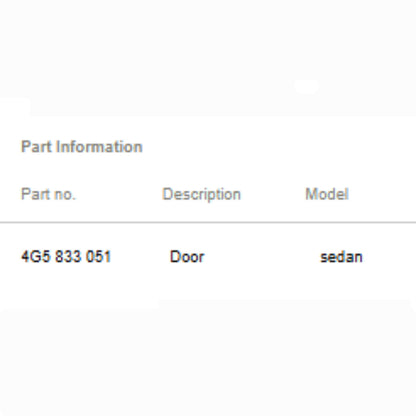2012–2018 Audi A6 / S6 Left Rear Door Shell Body Panel Used OEM 4G5833051