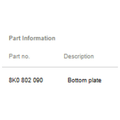 2009–2012 Audi A4 Bottom Plate Right Outer USED OEM 8K0802090
