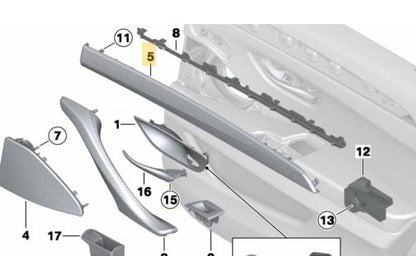 2011–2016 BMW 520i Rear Right Door Trim USED OEM 51429171780