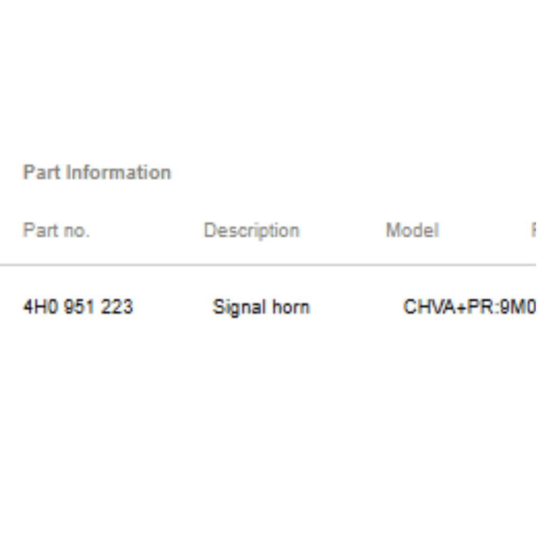 2012-2018 Audi High-Note Horn Used OEM 4H0951223