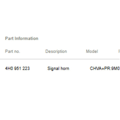 2012-2018 Audi High-Note Horn Used OEM 4H0951223