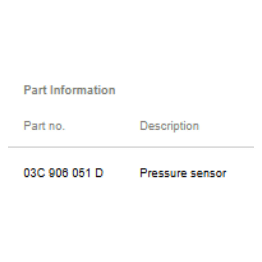 2012–2018 Audi A6 Fuel Rail Pressure Sensor Used OEM 03C906051D